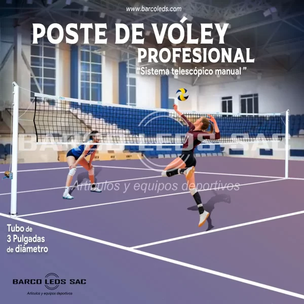 Postes de voley profesionales para coliseos y competencias