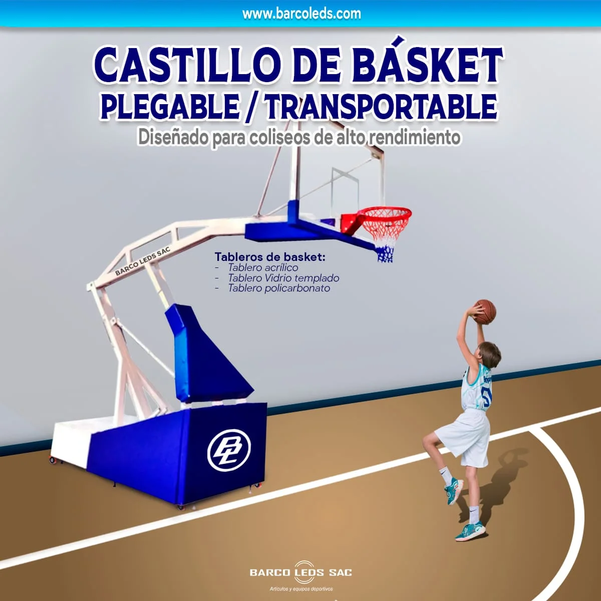 Castillo Basquet Movible Plegable Profesional - Imagen 5