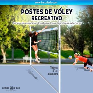 Postes Para Voley Recreativo - Sin Malacate