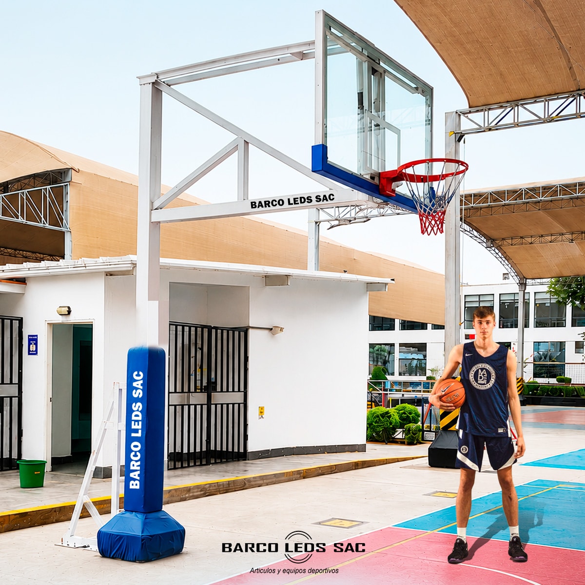 Tablero de Basquet Bandera Anclado al Piso