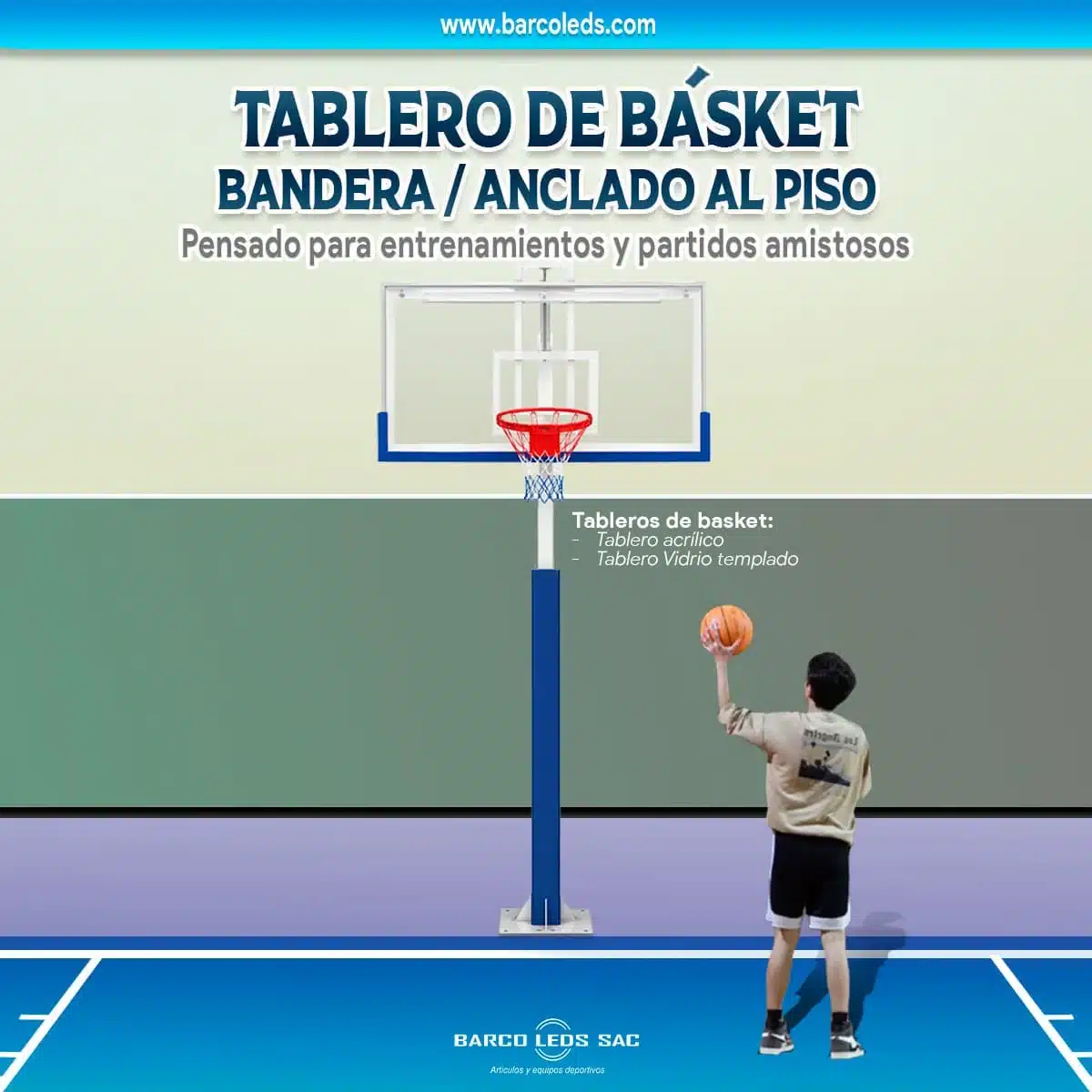 Tableros de Basket Anclado al piso / Modelo Bandera - Imagen 3