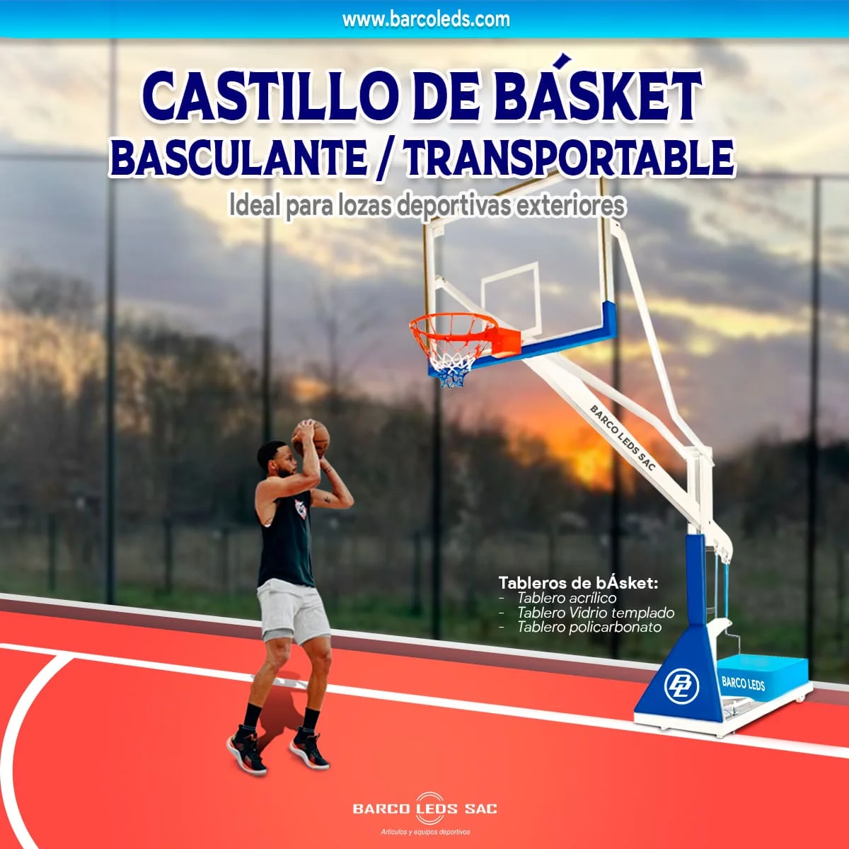 Castillo de Basket Transportable Basculante Ligero - Imagen 2