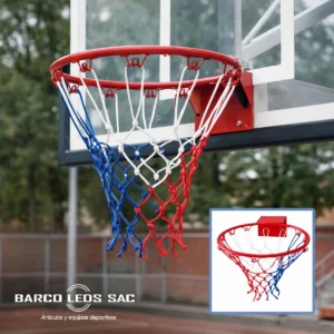 Net de basquet, color blanco, rojo y azul de BARCO LEDS SAC