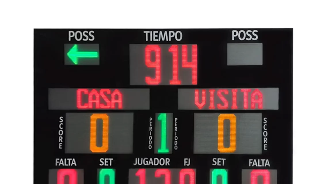 Marcadores electrónicos deportivos de 4.0x2.0 metros, que muestra tiempo, puntuación, set y señales deportivas