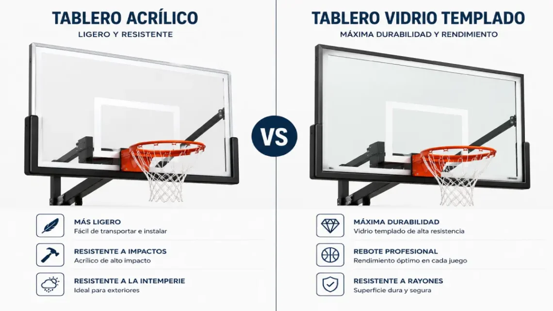 tablero de basket acrílico