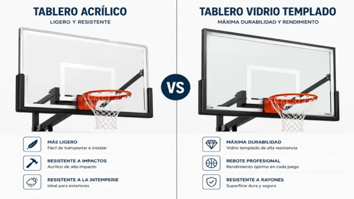 tablero de basket acrílico
